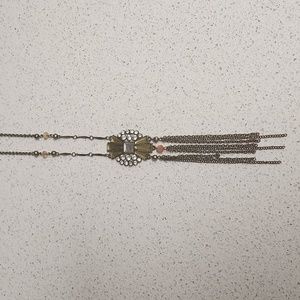 Maurices Rustic Gold Pendant Tassel Necklace